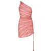 Kukhareva London Women's Pink / Purple Cali One Shoulder Lurex Dress In Pink/purple