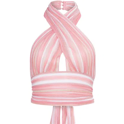 Kukhareva London Women's Pink / Purple Isla Halter Top - Pink In Pink/purple
