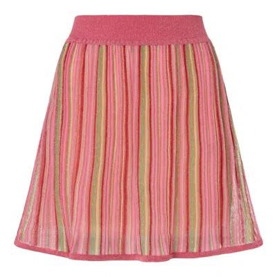 Kukhareva London Women's Red Storm Lurex Mini Skirt - Watermelon