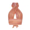 Kukhareva London Women's Yellow / Orange Isla Halter Top - Blush Pink In Yellow/orange