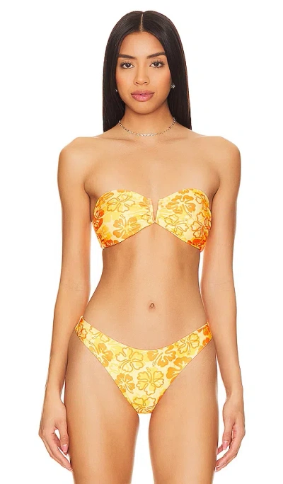 Kulani Kinis Bandeau Bikini Top In Tangerine Dreams