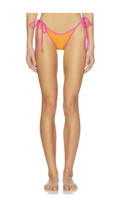 Kulani Kinis Bind Dipped Cheeky Tie Bikini Bottom In Orange