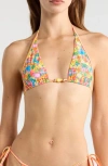 Kulani Kinis Bind Halter Bikini Top In Multi