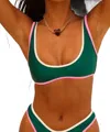 Kulani Kinis Bind Slim Scoop Bikini Top In Siren Song In Green