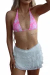 Kulani Kinis Bind Tie Halter Bikini Top In Island Blush In Pink