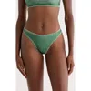 Kulani Kinis Blanket Stitch High Leg Vintage Bikini Bottoms In Green