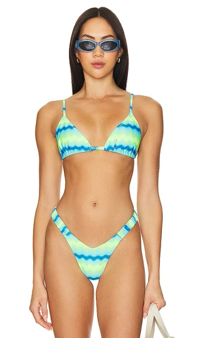 Kulani Kinis Bralette Bikini Top In Blue