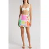 Kulani Kinis Check Faux Wrap Cover-up Miniskirt In Hibiscus Rainbow