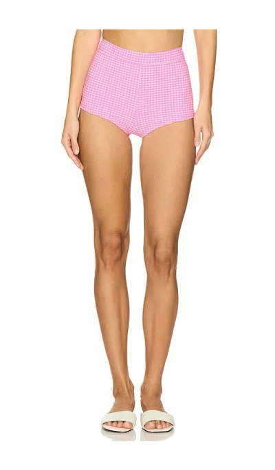 Kulani Kinis Cheeky Retro Swim Short In Pink Diva