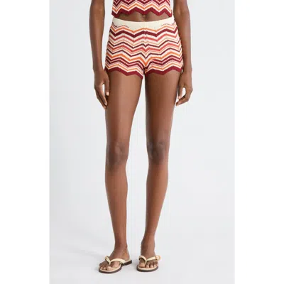 Kulani Kinis Chevron Knit Cover-up Microshorts In Multi