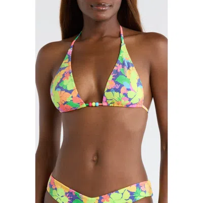 Kulani Kinis Classic Tie Halter Bikini Top In Green