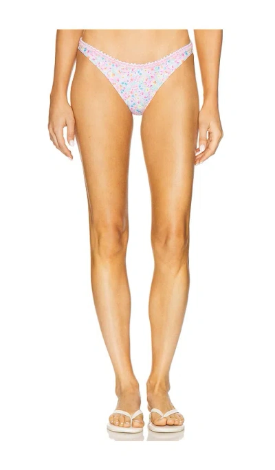 Kulani Kinis Crochet Cheeky Bikini Bottom In Moonflower