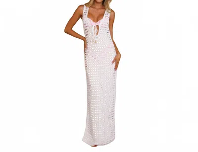 Kulani Kinis Crochet Plunge Maxi Dress In Ivory In Multi