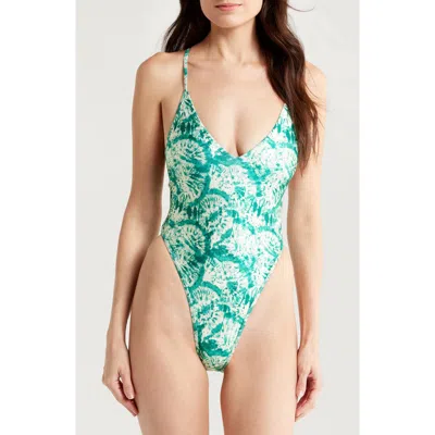 Kulani Kinis Cross Back One-piece Swimsuit In Emerald Tides