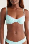 Kulani Kinis Decorative Ditzy Underwire Bikini Top In Blue