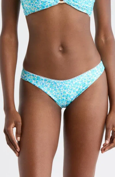 Kulani Kinis Decorative High Cut Bikini Bottoms In Blue