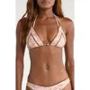 Kulani Kinis Decorative Panel Halter Bikini Top In Neutral