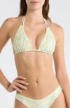 Kulani Kinis Decorative Panel Halter Bikini Top In Multi