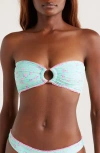 Kulani Kinis Decorative Strapless Bandeau Bikini Top In Blue