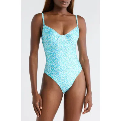 Kulani Kinis Decorative Underwire One-piece Swimsuit In Blue