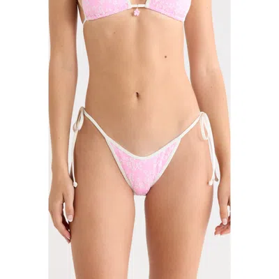 Kulani Kinis Dipped Side Tie Bikini Bottoms In Pink