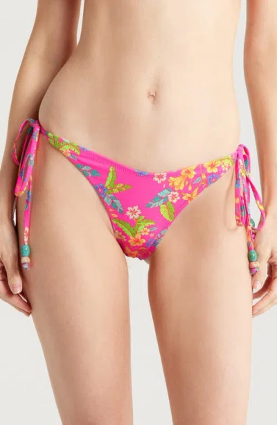 Kulani Kinis Dipped Side Tie Bikini Bottoms In Viva Vacation