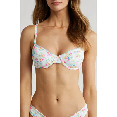 Kulani Kinis Ditzy Ribbed Underwire Bikini Top In Forever Fairytale