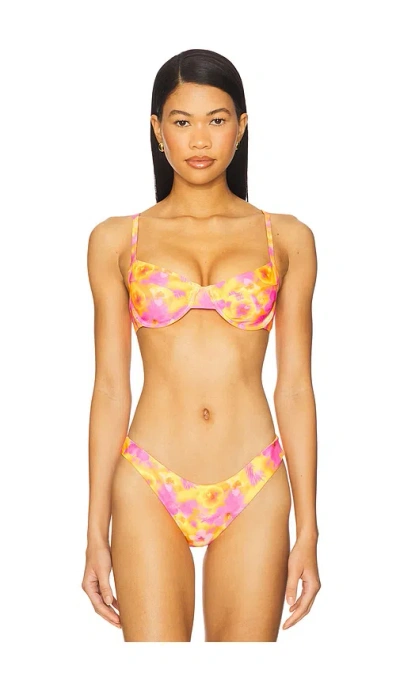 Kulani Kinis Ditzy Underwire Bra Bikini Top In Brown