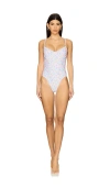 Kulani Kinis Double Ruffle Underwire One Piece In Moonflower