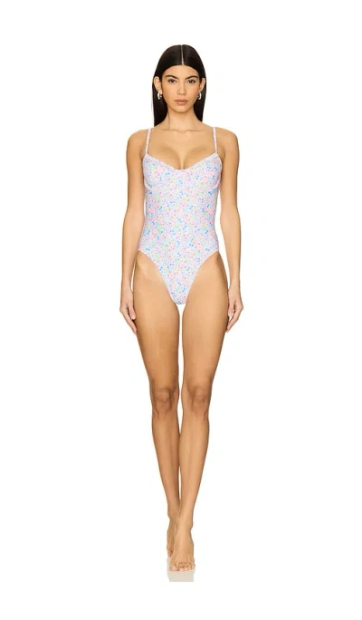 Kulani Kinis Double Ruffle Underwire One Piece In Moonflower