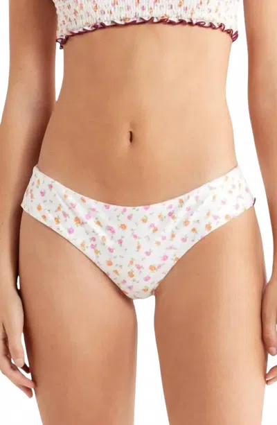 KULANI KINIS FRILL THONG BIKINI BOTTOM IN ROSIE POSIE