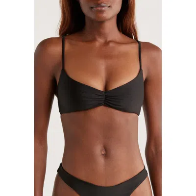 Kulani Kinis Gathered Crop Bikini Top In Black