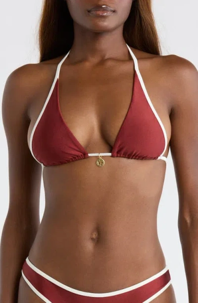 Kulani Kinis Halter Bikini Top In Red