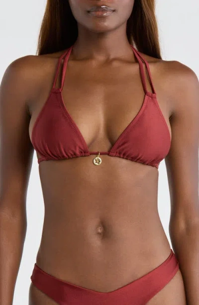Kulani Kinis Halter Bikini Top In Red
