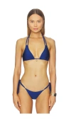 Kulani Kinis Halter Bralette Bikini Top In Blue