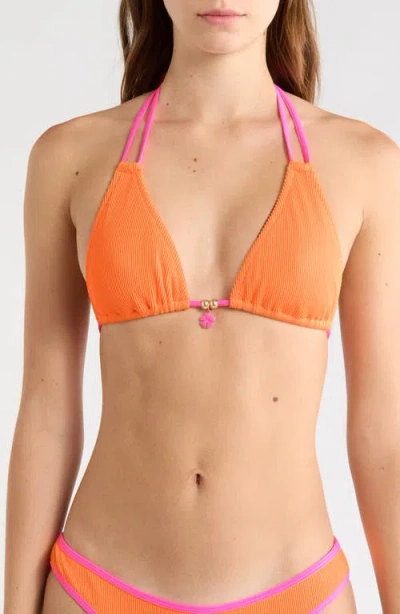 Kulani Kinis Halter Bralette Bikini Top In Orange