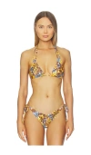 Kulani Kinis Halter Bralette Bikini Top In Yellow