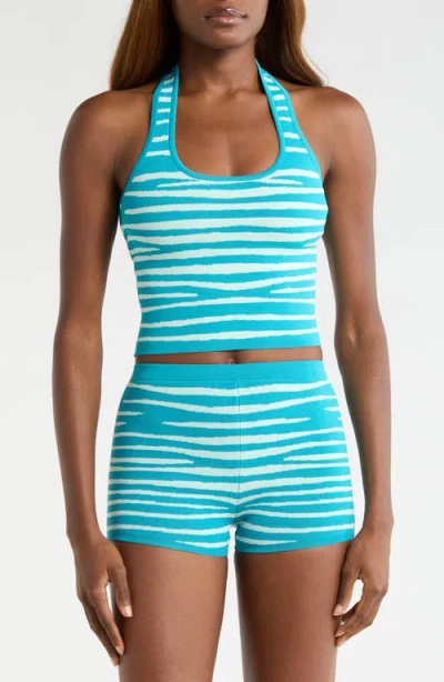 Kulani Kinis Halter Knit Cover-up Tank Top In Multi