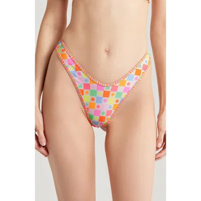 Kulani Kinis High Cut Thong Bikini Bottoms In Sunshine Sorbet