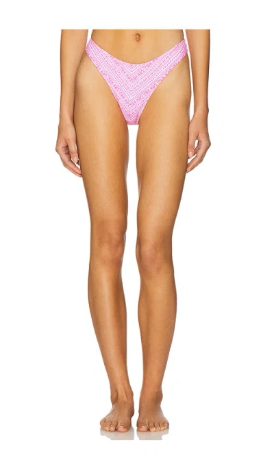 Kulani Kinis High Leg Vintage Bikini Bottom In Pink