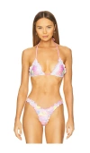 Kulani Kinis Lettuce Edge Bralette Top In Sunset Universe