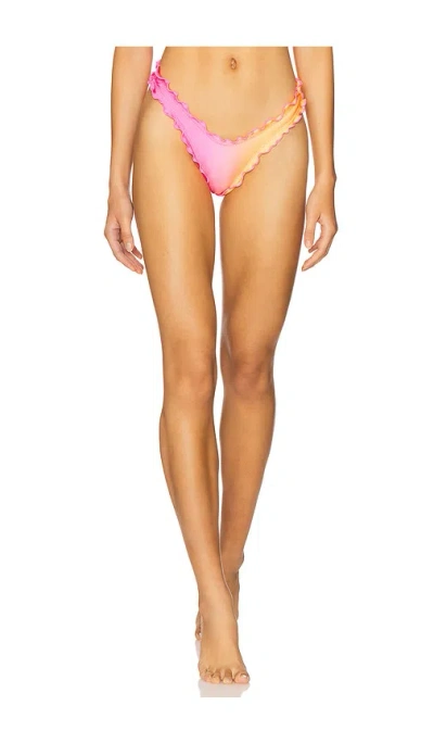 Kulani Kinis Lettuce Edge Thong Bikini Bottom In Green