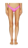 Kulani Kinis Lettuce Edge Thong Bikini Bottom In Pink