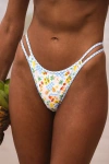 Kulani Kinis Malima White Multi Print Cheeky Bikini Bottoms In Multi