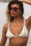 Kulani Kinis Malima White Multi Print Halter Triangle Bikini Top In Multi