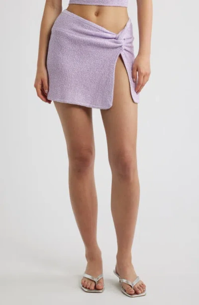 Kulani Kinis Lilac Glimmer Knit Wrap Mini Skirt In Multi