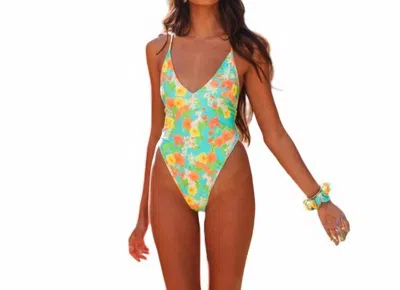 Kulani Kinis Plunge Cross Back One Piece In Sunkissed Soul In Multi