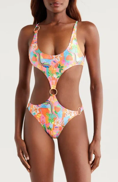 Kulani Kinis Retro Ring Cutout One-piece Swimsuit In Havana Haven