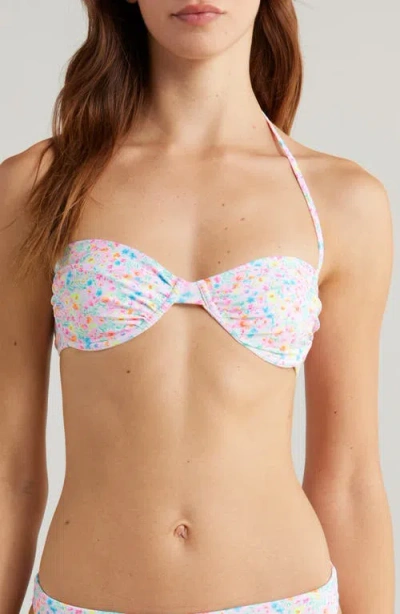 Kulani Kinis Retro Underwire Balconette Bikini Top In Moonflower
