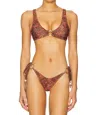 Kulani Kinis Ring Contour Crop Bikini Top In Wild Rose In Brown